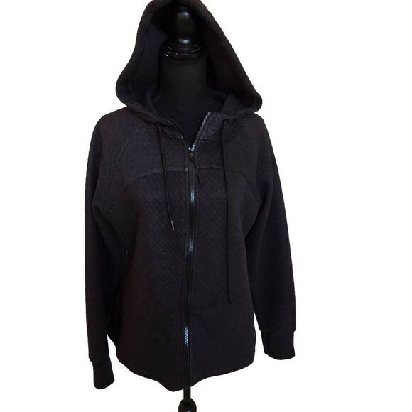 NWT Bearpaw Outdoors Black Zip Front Pockets Hoodie Jacket Large - Picture 1 of 13